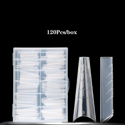 120 buc. Sfaturi pentru forme clare pentru unghii. Mucegai pentru construcție rapidă, cu acoperire completă, gel pentru unghii din poliester, extensie UV acrilic, pentru unghii false.