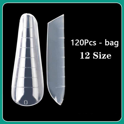 120 buc. Sfaturi pentru forme clare pentru unghii. Mucegai pentru construcție rapidă, cu acoperire completă, gel pentru unghii din poliester, extensie UV acrilic, pentru unghii false.