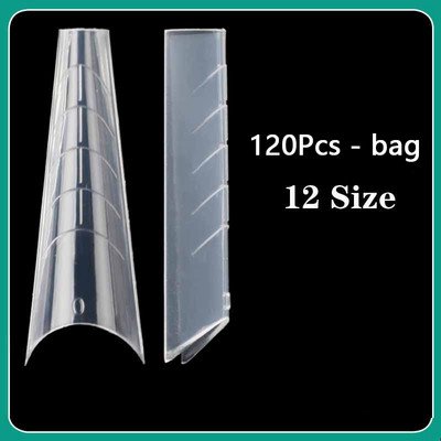 120 buc. Sfaturi pentru forme clare pentru unghii. Mucegai pentru construcție rapidă, cu acoperire completă, gel pentru unghii din poliester, extensie UV acrilic, pentru unghii false.