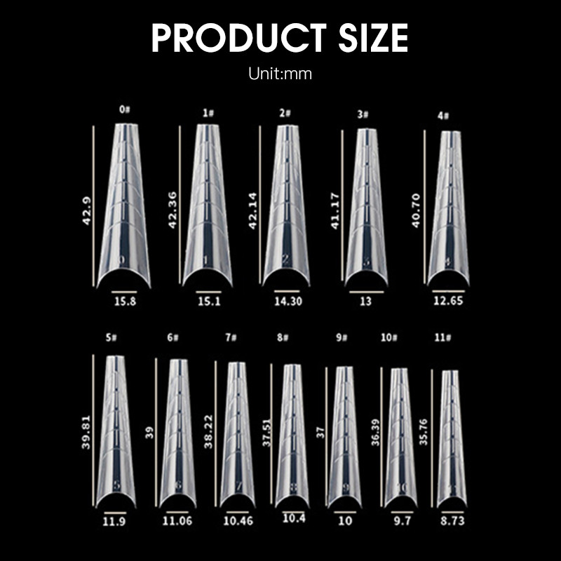 MSHARE Руски бадемови форми Накрайници за нокти За удължаване на ноктите Изграждане Акрилен гел Накрайник 12 Размер 120 бр.