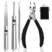 4 vnt Profesionalios kojų nagų kirpimo mašinėlės įaugusių kojų nagų įrankis storiems nagams negyvos odos šalinimo priemonė Super Sharp Curved Blade nagų įrankis