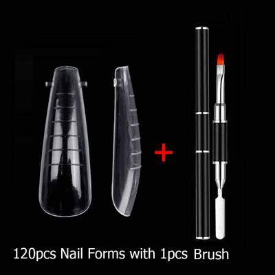 120 vnt. Dviejų formų, skirtų nagams greitai priauginti, nagų šepetėlio pincetas, skirtas poliaus UV gelio formos viršutinėms formoms