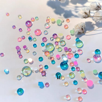 Новите 3D декорации за нокти Стрази Мъниста русалка Strass Блестящи светлочувствителни кристални стъклени мъниста Декорация за маникюр