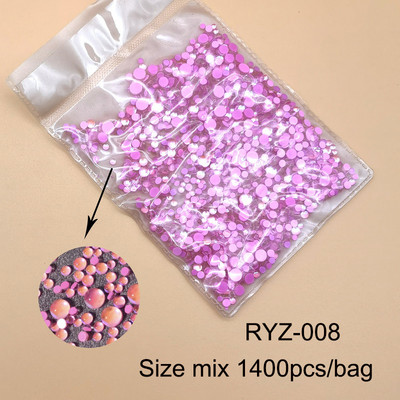 Jaunie 3D nagu mākslas rotājumi Rhinestones Nāras krelles Strass Spīdīgas gaismas jutīgas kristāla stikla krelles Manikīra dekorēšana