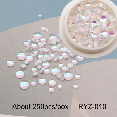 Jaunie 3D nagu mākslas rotājumi Rhinestones Nāras krelles Strass Spīdīgas gaismas jutīgas kristāla stikla krelles Manikīra dekorēšana