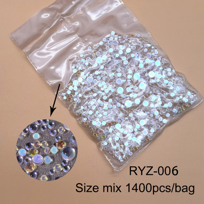 Jaunie 3D nagu mākslas rotājumi Rhinestones Nāras krelles Strass Spīdīgas gaismas jutīgas kristāla stikla krelles Manikīra dekorēšana