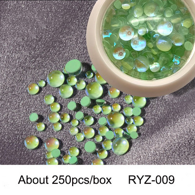 Jaunie 3D nagu mākslas rotājumi Rhinestones Nāras krelles Strass Spīdīgas gaismas jutīgas kristāla stikla krelles Manikīra dekorēšana
