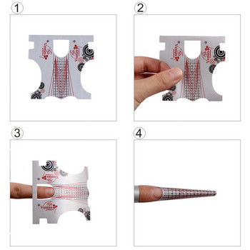 Инструменти за ноктопластика Форми за нокти Сребърно удължение Акрилен конструктор Форма Ръководство за шаблони за удължаване на нокти Инструменти за маникюр