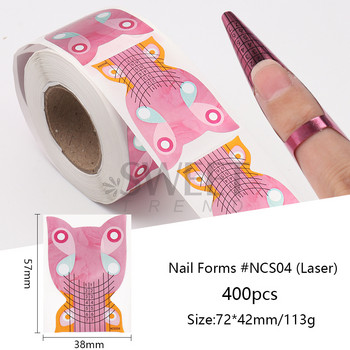 500 бр. Builder Extention Nail Forms Fish/Butterfly/Elephant Curve Acrylic Gel Polish Prolong Guide Sticker Инструменти за маникюр SANCS