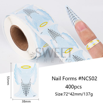 500 бр. Builder Extention Nail Forms Fish/Butterfly/Elephant Curve Acrylic Gel Polish Prolong Guide Sticker Инструменти за маникюр SANCS