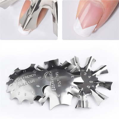 Easy French Line Edge Cutter Stencil Trimmer French Tips Design Forma lemez Több méretű manikűr körömdíszítő eszköz