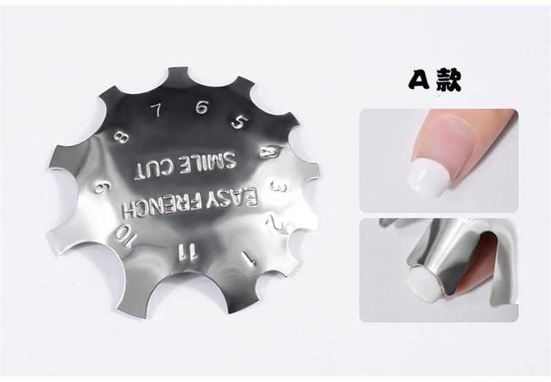 Easy French Line Edge Cutter Stencil Trimmer French Tips Design Forma lemez Több méretű manikűr körömdíszítő eszköz
