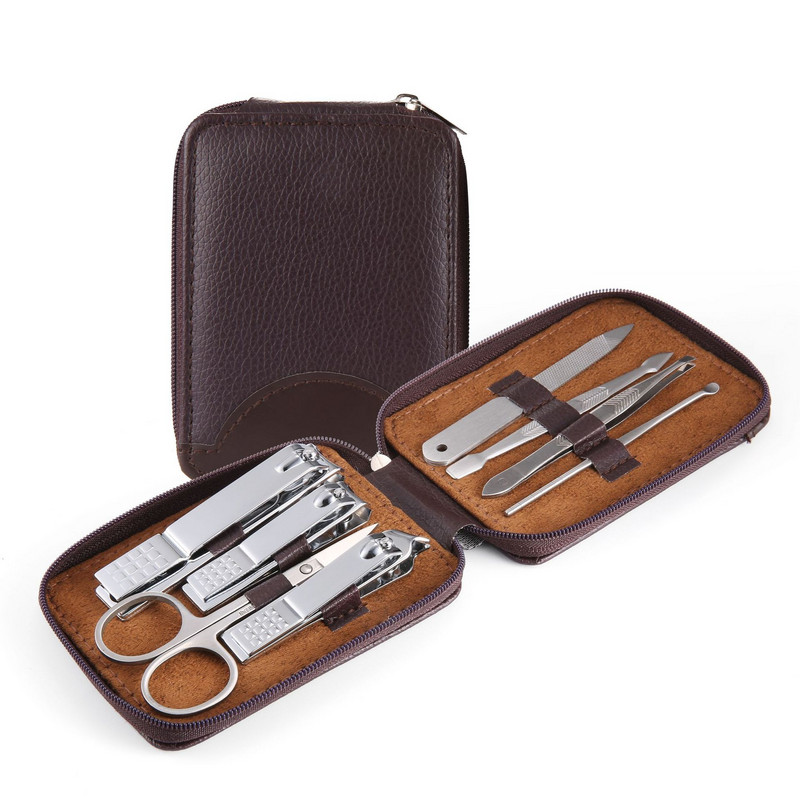 8 ks prenosných klieští na nechty z nehrdzavejúcej ocele, pinzety na nechty, sada profesionálnych nožníc s krabičkovou rezačkou na manikúru