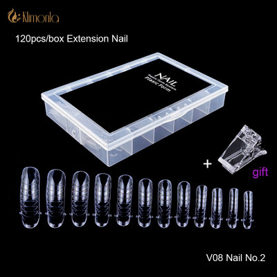 120Pcs/Box Quick Building Mould Tips Nail Dual Forms Fingernail Extension Manicure UV Builder Tools No.2