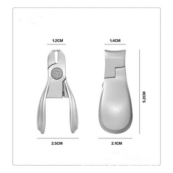 Мини ножица за нокти от неръждаема стомана Сгъваема резачка за нокти Инструмент за маникюр с широко отваряне на челюстта Нокторезачка против пръски