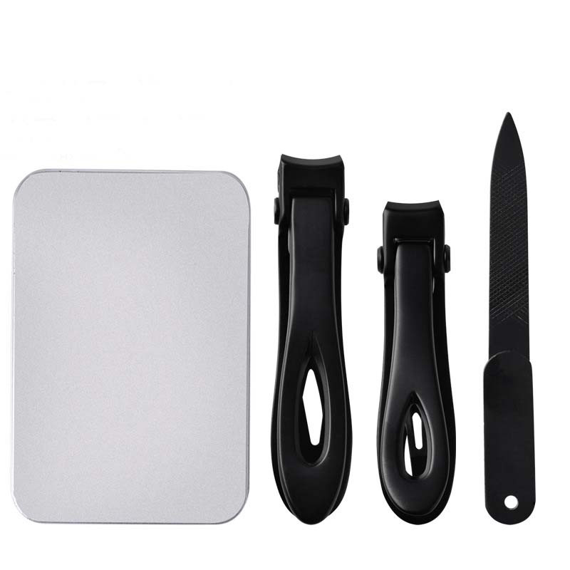 3PCS/SET Škare za nokte Rezač noktiju od nehrđajućeg čelika Turpija za nokte Trimer za manikuru Škare za debele nokte s kutijom