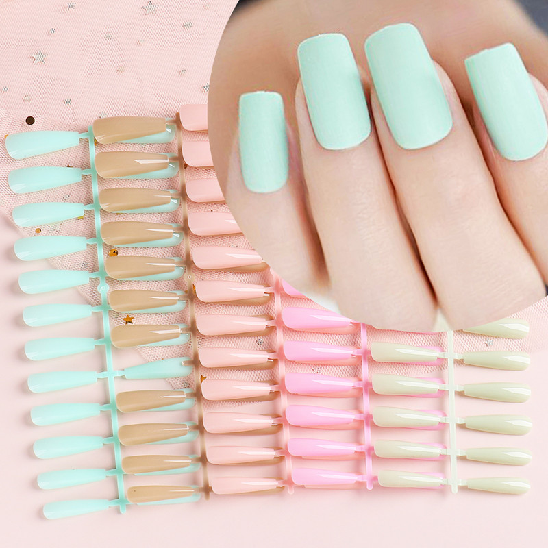 120 komada akrilnih lažnih noktiju, lijes, sjajna umjetna plastika, alat za uljepšavanje noktiju, francuski lažni puni pokrivač, NT1911