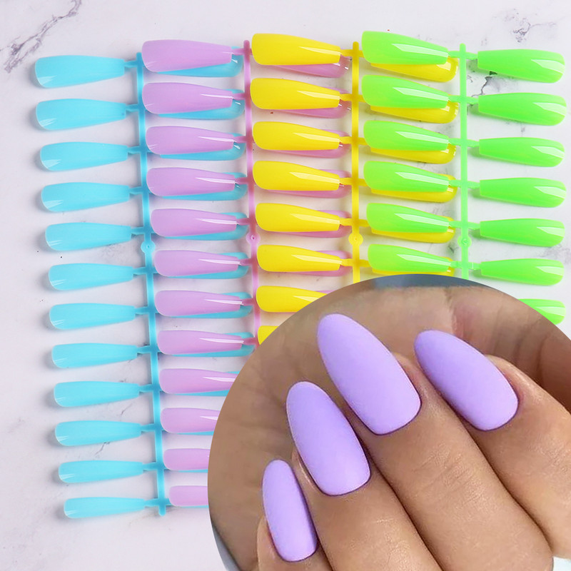 120 komada akrilnih lažnih noktiju, lijes, sjajna umjetna plastika, alat za uljepšavanje noktiju, francuski lažni puni pokrivač, NT1911