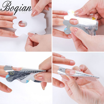 BQAN 100/300pcs Rhombus/Stiletto Nail Forms Acrylic Nails UV Gel Οδηγός επέκτασης νυχιών Αυτοκόλλητες φόρμες για προέκταση