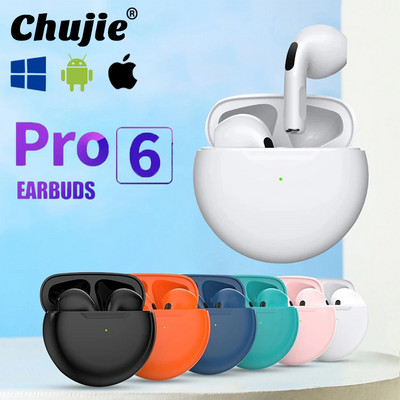 Pro6 TWS True Wireless Headphones with Microphone Bluetooth Earphones Sport Running Headset for Apple iPhone Xiaomi Pro6 Earbuds