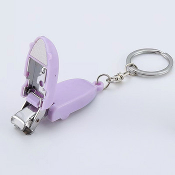 Candy Color Mini от неръждаема стомана Сгъваема ножица за нокти на пръстите на ръцете Резачка с ключодържател Резачка Тример Сребърен инструмент за ноктопластика