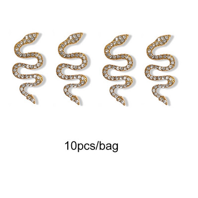 10 vnt Prabangūs nagų papuošimai aukso lydinio zuikis Blizgučiai krištoliniai krištoliniai DIY papuošalai manikiūras 3D nagų dailės dekoravimo priedai