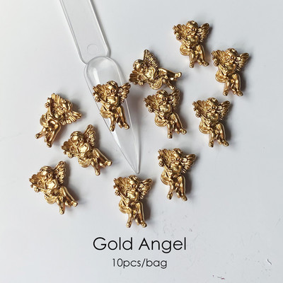 10 vnt Prabangūs nagų papuošimai aukso lydinio zuikis Blizgučiai krištoliniai krištoliniai DIY papuošalai manikiūras 3D nagų dailės dekoravimo priedai