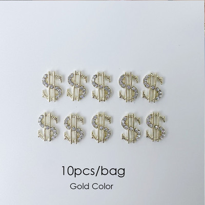 10 vnt Prabangūs nagų papuošimai aukso lydinio zuikis Blizgučiai krištoliniai krištoliniai DIY papuošalai manikiūras 3D nagų dailės dekoravimo priedai