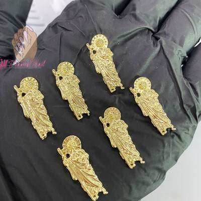 10 vnt Prabangūs nagų papuošimai aukso lydinio zuikis Blizgučiai krištoliniai krištoliniai DIY papuošalai manikiūras 3D nagų dailės dekoravimo priedai