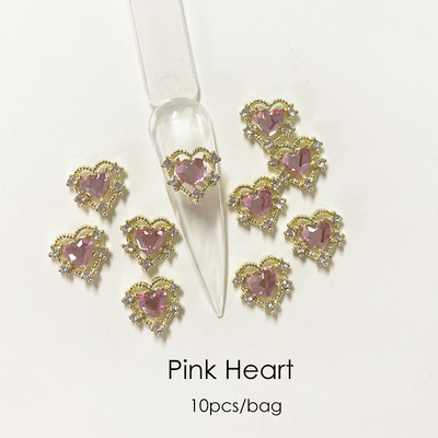 10 vnt Prabangūs nagų papuošimai aukso lydinio zuikis Blizgučiai krištoliniai krištoliniai DIY papuošalai manikiūras 3D nagų dailės dekoravimo priedai