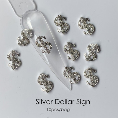 10 vnt Prabangūs nagų papuošimai aukso lydinio zuikis Blizgučiai krištoliniai krištoliniai DIY papuošalai manikiūras 3D nagų dailės dekoravimo priedai