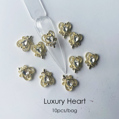 10 vnt Prabangūs nagų papuošimai aukso lydinio zuikis Blizgučiai krištoliniai krištoliniai DIY papuošalai manikiūras 3D nagų dailės dekoravimo priedai