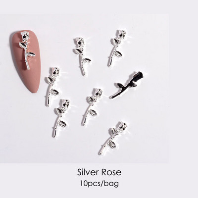 10 vnt Prabangūs nagų papuošimai aukso lydinio zuikis Blizgučiai krištoliniai krištoliniai DIY papuošalai manikiūras 3D nagų dailės dekoravimo priedai