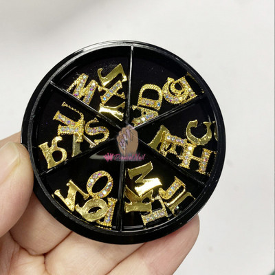 10 vnt Prabangūs nagų papuošimai aukso lydinio zuikis Blizgučiai krištoliniai krištoliniai DIY papuošalai manikiūras 3D nagų dailės dekoravimo priedai