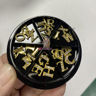 10 vnt Prabangūs nagų papuošimai aukso lydinio zuikis Blizgučiai krištoliniai krištoliniai DIY papuošalai manikiūras 3D nagų dailės dekoravimo priedai