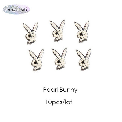 10 vnt Prabangūs nagų papuošimai aukso lydinio zuikis Blizgučiai krištoliniai krištoliniai DIY papuošalai manikiūras 3D nagų dailės dekoravimo priedai