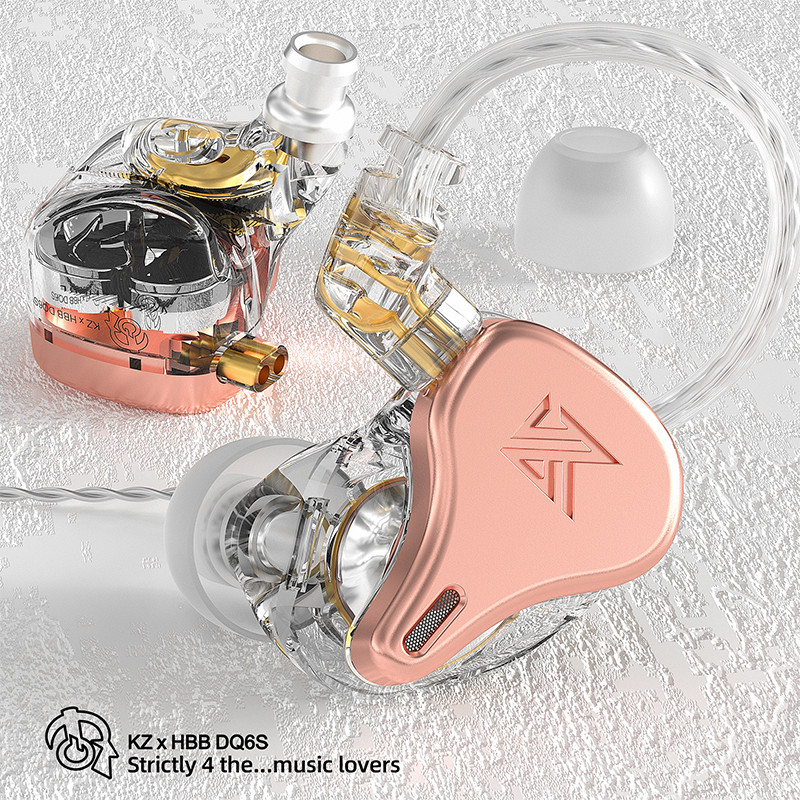 KZ × HBB DQ6S Ακουστικά για το αυτί HiFi Μεταλλικά Ακουστικά Οθόνη μουσικής Ακουστικά ZEX PRO EDX PRO ZSX ZAX ZAS ZS10PRO CRA DQ6 EDS