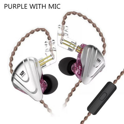 KZ ZSX Terminator Metal Headset 5BA 1DD Hybrid 12 drivers HIFI Bass Earbuds In-ear Monitor Ακουστικά ακύρωσης θορύβου ZAS ZAX