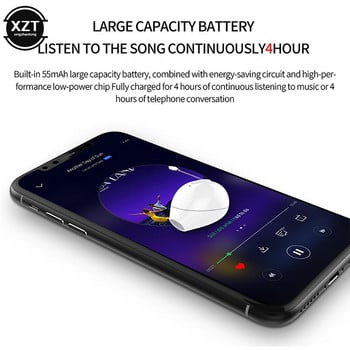 X20 Ultra Mini Безжични единични слушалки Скрити за поставяне в ухото с бутон за управление Водоустойчиви Bluetooth слушалки с калъф за зареждане