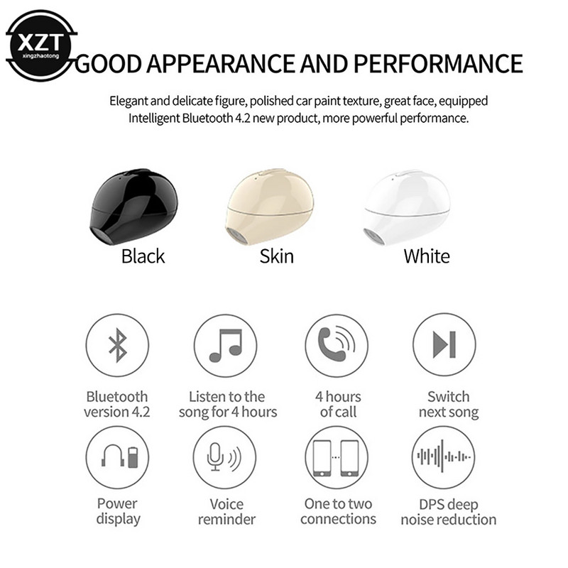 X20 Ultra Mini vezeték nélküli, egy fülhallgató gombos vezérléssel Vízálló Bluetooth fülhallgató töltőtokkal