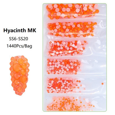 SS3-SS12 1440db Glitter 3D Non HotFix FlatBack Glass Pixie Nail Art Clear Crystal AB strassz fényes drágakő manikűr kiegészítők