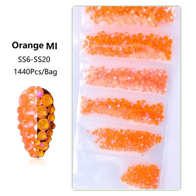 SS3-SS12 1440db Glitter 3D Non HotFix FlatBack Glass Pixie Nail Art Clear Crystal AB strassz fényes drágakő manikűr kiegészítők