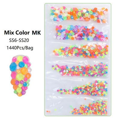SS3-SS12 1440db Glitter 3D Non HotFix FlatBack Glass Pixie Nail Art Clear Crystal AB strassz fényes drágakő manikűr kiegészítők
