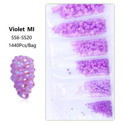 SS3-SS12 1440db Glitter 3D Non HotFix FlatBack Glass Pixie Nail Art Clear Crystal AB strassz fényes drágakő manikűr kiegészítők