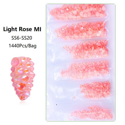 SS3-SS12 1440db Glitter 3D Non HotFix FlatBack Glass Pixie Nail Art Clear Crystal AB strassz fényes drágakő manikűr kiegészítők