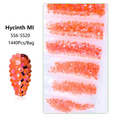 SS3-SS12 1440db Glitter 3D Non HotFix FlatBack Glass Pixie Nail Art Clear Crystal AB strassz fényes drágakő manikűr kiegészítők