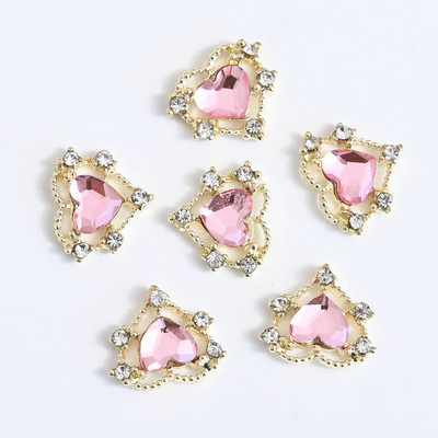 10 komada Drevna metalna legura za nokte-7*18mm 3D V oblik Jewley sa cirkonima i kamenčićima Šarm vrhovi za nokte DIY ukrasi za manikuru &*&