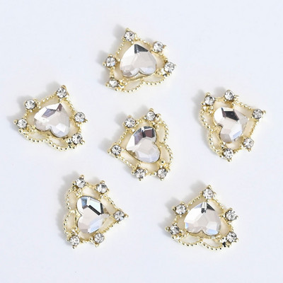 10 komada Drevna metalna legura za nokte-7*18mm 3D V oblik Jewley sa cirkonima i kamenčićima Šarm vrhovi za nokte DIY ukrasi za manikuru &*&