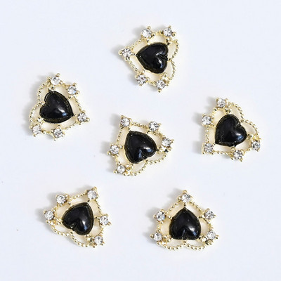 10 komada Drevna metalna legura za nokte-7*18mm 3D V oblik Jewley sa cirkonima i kamenčićima Šarm vrhovi za nokte DIY ukrasi za manikuru &*&