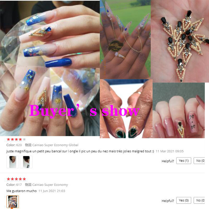 10 komada Drevna metalna legura za nokte-7*18mm 3D V oblik Jewley sa cirkonima i kamenčićima Šarm vrhovi za nokte DIY ukrasi za manikuru &*&